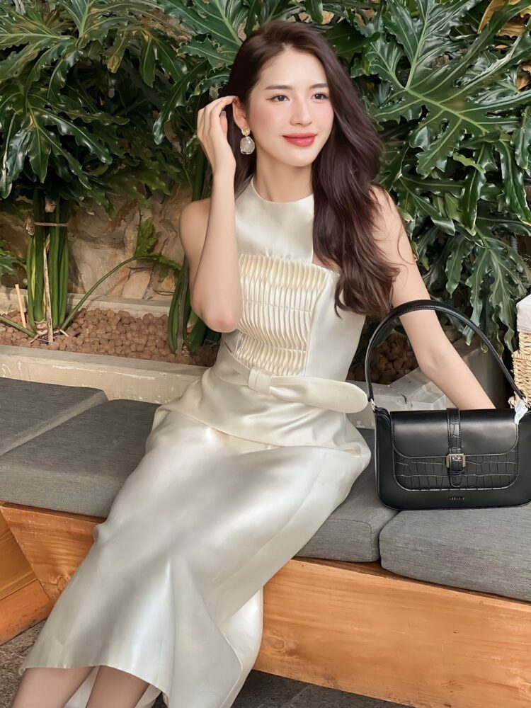 KARINE SMOCKING MIDI DRESS